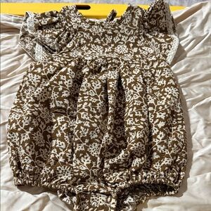 Adorable Brown Floral Kids Dress